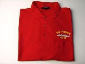 Golf Shirts with pocket with USS Yosemite emblem