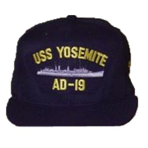 USS Yosemite Black Hat with Ship Silhouette