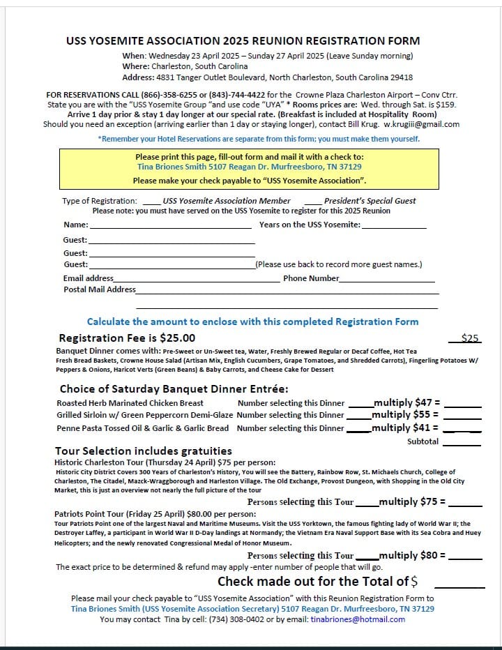 2925 reunion registration form